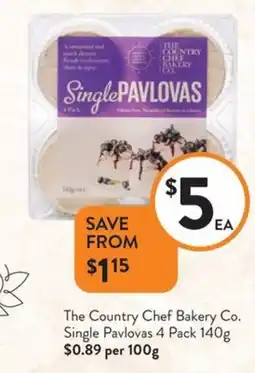 Foodworks The country chef bakery co. single pavlovas offer