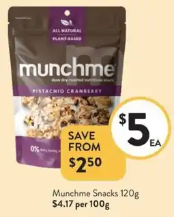 Foodworks Munchme snacks offer