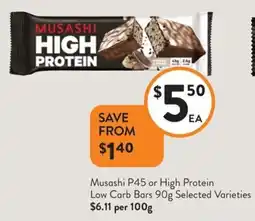 Foodworks Low carb bars offer