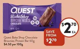 Foodworks Quest bake shop chocolate brownies protein bar offer