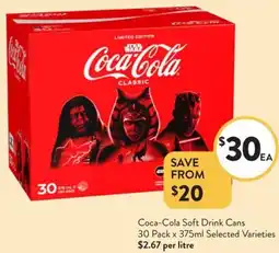 Foodworks Coca-cola soft drink cans offer