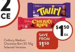 Foodworks Cadbury cherry ripe chocolate bars offer