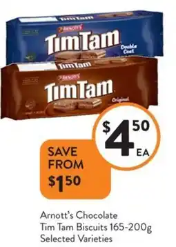 Foodworks Arnott's chocolate tim tam biscuits offer