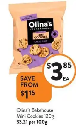 Foodworks Olina's bakehouse mini cookies offer
