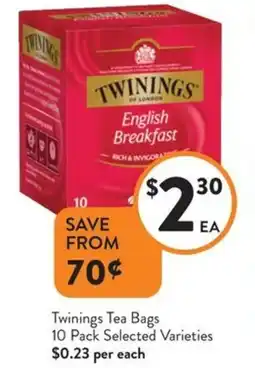 Foodworks Twinings tea bags offer