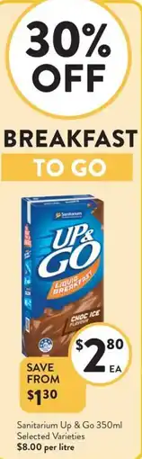 Foodworks Sanitarium up & go offer