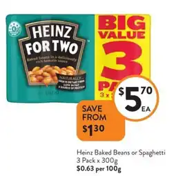Foodworks Heinz baked beans or spaghetti offer