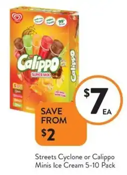 Foodworks Streets cyclone or calippo minis ice cream offer