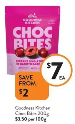 Foodworks Goodness kitchen choc bites offer