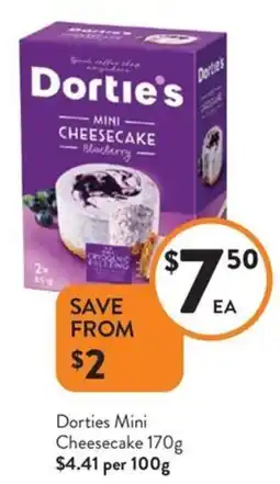 Foodworks Dorties mini cheesecake offer