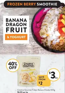 Foodworks Creative gourmet frozen banana chunks offer