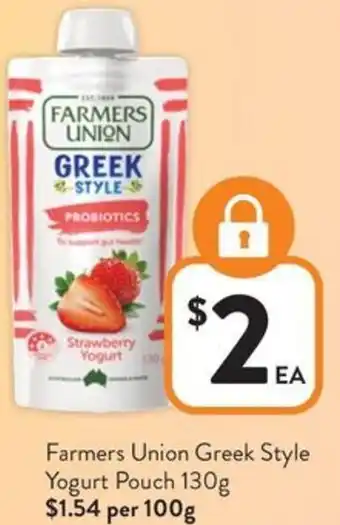 Foodworks Farmers union greek style yogurt pouch offer
