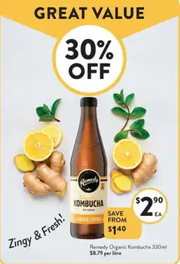 Foodworks Remedy organic kombucha offer