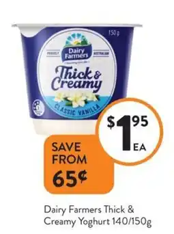 Foodworks Dairy farmers thick & creamy yoghurt offer