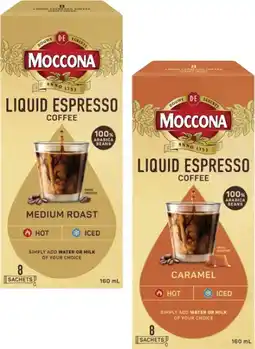 Coles Moccona Liquid Espresso Coffee Sachets 8 Pack offer