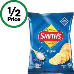 Woolworths Smith’s Crinkle Cut Potato Chips 150-170g offer
