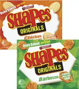 Coles Arnott's Shapes Crackers 130g-190g offer
