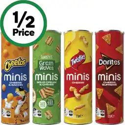 Woolworths Doritos, Twisties, Grain Waves or Cheetos Minis Canisters 90-150g offer