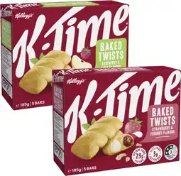 Coles Kellogg's K-Time Baked Twists 185g offer