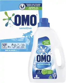 Coles Omo Laundry Liquid 2 Litre or Powder 2kg offer