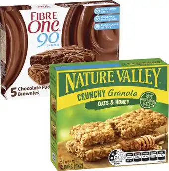 Coles Fibre One Bars or Squares 105g-120g or Nature Valley Crunchy Bars 252g offer