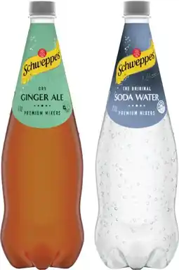 Coles Schweppes Mixers or Soft Drink 1.1 Litre offer
