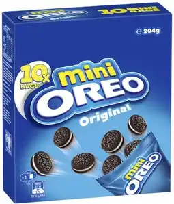 Coles Oreo Mini Creme Cookies 10 Pack 204g offer