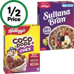 Woolworths Kellogg’s Coco Pops Chex 500g or Sultana Bran 700g offer