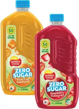Coles Golden Circle Zero Sugar Cordial 2 Litre offer