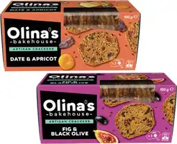 Coles Olina's Artisan Crackers 90g-100g offer
