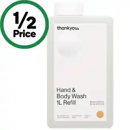 Woolworths Thankyou Hand & Body Wash Refill 1 Litre offer