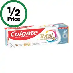 Woolworths Colgate Total Active Prevention Deep Clean Toothpaste 115g offer