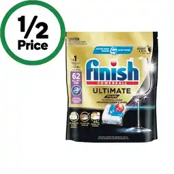 Woolworths Finish Ultimate Plus Material Care Dishwasher Tablets Pk 62 offer