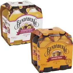 Coles Bundaberg Brewed Soft Drink 4x375mL offer