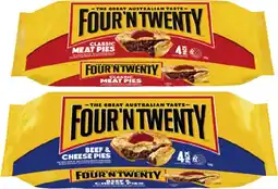 Coles Four'N Twenty Traditional Pies 4 Pack 700g offer