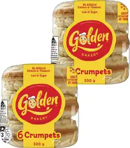 Coles Golden Crumpet Rounds 6 Pack 300g offer