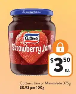 Foodworks Cottee's jam or marmalade offer
