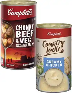 Coles Campbell's Country Ladle or Chunky Soup 495g-505g offer