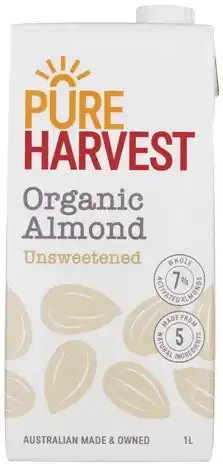 Coles Pureharvest Unsweetened Organic Almond Milk 1 Litre offer