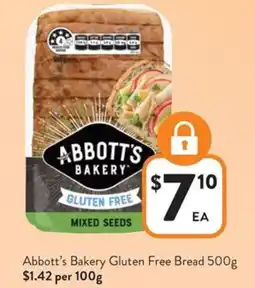 Foodworks Abbott's bakery gluten free bread offer