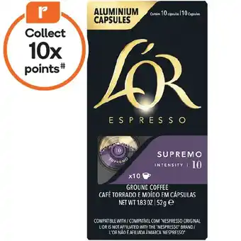 Woolworths L’Or Coffee Capsules Pk 10 offer