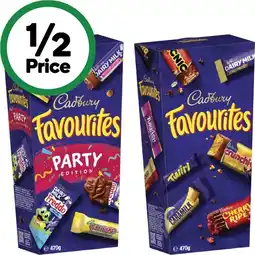 Woolworths Cadbury Favourites 470g offer