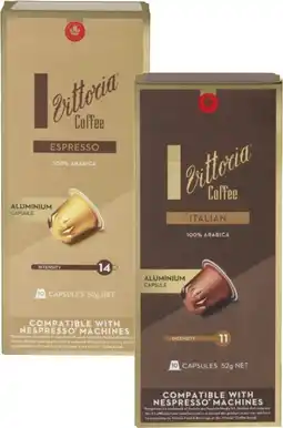 Coles Vittoria Nespresso Compatible Coffee Capsules 10 Pack offer