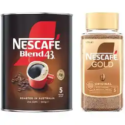 Woolworths Nescafé Blend 43 Coffee 500g or Nescafé Gold Coffee 400g offer