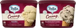 Coles Bulla Creamy Classics Ice Cream Tub 2 Litre offer