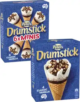 Coles Peters Drumstick Cones 4 Pack-6 Pack 475mL-490mL offer