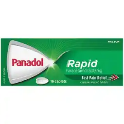 Woolworths Panadol Rapid Paracetamol 500mg Caplets Pk 16 offer