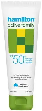 Coles Hamilton Active Family Sunscreen SPF50+ 110mL^ offer