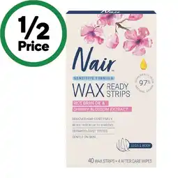 Woolworths Nair Sensitive Wax Ready Strips Pk 40 offer