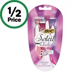 Woolworths BiC Soleil Twilight 3 Blades Disposable Razors Pk 4 offer